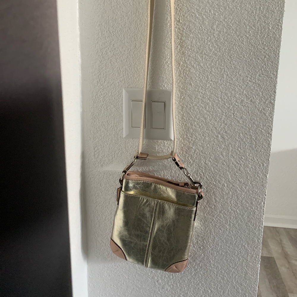 Coach gold crossbody
